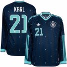 adult unisex Germany National Team Soccer Uniform 21 Karl Jersey Away Stadium 2026 Navy Long-Sleeve