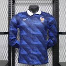 adult unisex France National Soccer Team Uniform Blank Jersey Home Stadium 2026 Blue Long-Sleeve
