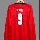 adult unisex England National Soccer Uniform 9 Harry Kane Jersey Away Stadium 2026 Red Long-Sleeve