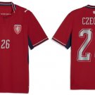 adult unisex Czechia National Soccer Uniform 26 CZECHIA Jersey Home Stadium 2026 Red Activewear