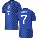 adult & kids Croatia National Soccer Uniform 7 Lovro Majer Jersey Away Stadium 2026 Blue Activewear