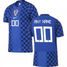 adult & kids Croatia National Soccer Uniform 00 custom name number Jersey Away 2026 Blue Activewear