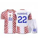 adult & kids Croatia National Soccer Uniform suit 22 VUSKOVIC Jersey set 2026 Home Activewear kit
