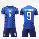 adult & kids Croatia National Soccer Uniform Suit 9 Andrej Kramaric Jersey Set 2026 Away Activewear