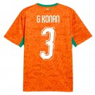 adult unisex Côte D'Ivoire / Ivory Coast Soccer Uniform 3 G.KONAN Jersey 2026 Home Activewear