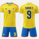 adult & kids Colombia National Soccer Uniform suit 9 Suarez Jersey set 2026 Home Activewear kit