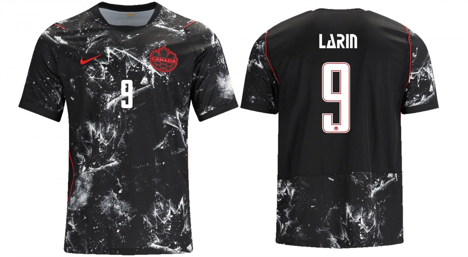 adult & kids Canada National Team Soccer Uniform 9 Larin Jersey Away 2026 Black Activewear