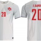 adult unisex Canada National Soccer Uniform 20 Jonathan David Jersey Third 2026 White Activewear
