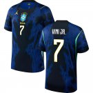 adult & kids Brazil National Soccer Team Uniform 7 VINICIUS JR Jersey Away 2026 Blue Activewear
