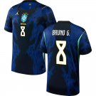 adult & kids Brazil National Soccer Team Uniform 8 Bruno Guimaraes Jersey Away 2026 Blue Activewear