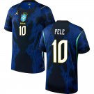 adult & kids Brazil National Soccer Team Uniform 10 Pele Jersey Away 2026 Blue Activewear