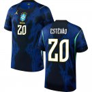 adult & kids Brazil National Soccer Team Uniform 20 Estevao Jersey Away 2026 Blue Activewear