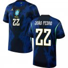 adult & kids Brazil National Soccer Team Uniform 22 Joao Pedro Jersey Away 2026 Blue Activewear