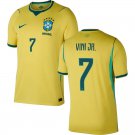 adult & kids Brazil National Soccer Team Uniform 7 VINICIUS JR Jersey Home 2026 Gold Activewear