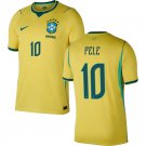 adult & kids Brazil National Soccer Team Uniform 10 Pele Jersey Home 2026 Gold Activewear