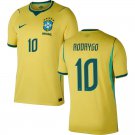 adult & kids Brazil National Soccer Team Uniform 10 RODRYGO Jersey Home 2026 Gold Activewear