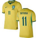 adult & kids Brazil National Soccer Team Uniform 11 RAPHINHA Jersey Home 2026 Gold Activewear