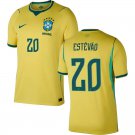 adult & kids Brazil National Soccer Team Uniform 20 Estevao Jersey Home 2026 Gold Activewear