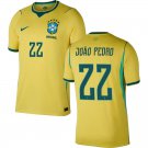 adult & kids Brazil National Soccer Team Uniform 22 Joao Pedro Jersey Home 2026 Gold Activewear