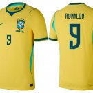 adult & kids Brazil National Soccer Team Uniform 9 Ronaldo Jersey Home Stadium 2026 Gold Activewear