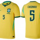 adult & kids Brazil National Team Soccer Uniform 5 Bruno Guimaraes Jersey Home 2026 Gold Activewear