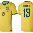 adult & kids Brazil National Soccer Team Uniform 19 Endrick Jersey Home Stadium 2026 Gold Activewear
