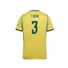 adult & kids Brazil National Soccer Uniform 3 Thiago Silva Jersey Home Stadium 2026 Gold Activewear