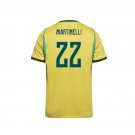 adult & kids Brazil National Soccer Uniform 22 Gabriel Martinelli Jersey Home 2026 Gold Activewear