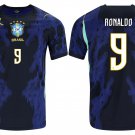 adult & kids Brazil National Soccer Team Uniform 9 Ronaldo Jersey Away Stadium 2026 Blue Activewear