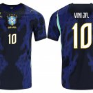 adult & kids Brazil National Soccer Uniform 10 Vini Jr. Jersey Away Stadium 2026 Blue Activewear