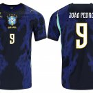 adult & kids Brazil National Soccer Uniform 9 Joao Pedro Jersey Away Stadium 2026 Blue Activewear