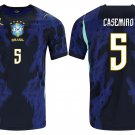 adult & kids Brazil National Team Soccer Uniform 5 Casemiro Jersey Away Stadium 2026 Blue Activewear