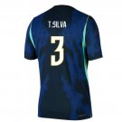 adult & kids Brazil National Soccer Uniform 3 Thiago Silva Jersey Away Stadium 2026 Blue Activewear
