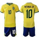 adult & kids Brazil National Soccer Uniform suit 10 Neymar Jr. Jersey set 2026 Home Activewear kit