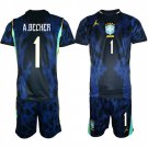 adult & kids Brazil National Soccer Uniform suit 1 A.BECKER Jersey set Away 2026 Blue Activewear kit