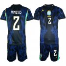 adult & kids Brazil National Soccer Uniform suit 2 Vinicius Jersey set Away 2026 Blue Activewear kit