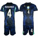 adult & kids Brazil National Soccer Uniform suit 4 Marquinhos Jersey set 2026 Away Activewear kit