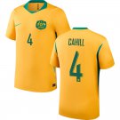 adult & kids Australia National Soccer Uniform 4 CAHILL Jersey Home Stadium 2026 Yellow Activewear