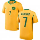 adult & kids Australia National Soccer Uniform 7 IRANKUNDA Jersey Home 2026 Yellow Activewear