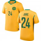 adult & kids Australia National Soccer Uniform 24 JURIC Jersey Home Stadium 2026 Yellow Activewear