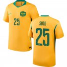 adult & kids Australia National Soccer Uniform 25 SUTO Jersey Home Stadium 2026 Yellow Activewear