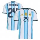 adult & kids Argentina National Soccer Uniform 24 Enzo Fernandez Jersey Home 2026 Blue Activewear