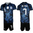 adult & kids Argentina Soccer Uniform suit 7 Rodrigo De Paul Jersey set 2026 Away Activewear kit