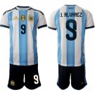 adult & kids Argentina Soccer Uniform Suit 9 Julian Alvarez Jersey Set Home 2026 Blue Activewear kit