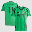 adult & kids Austin Soccer Uniform 11 Facundo Torres Jersey 2025 The Heartbeat Green Activewear