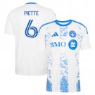 adult unisex Montreal Soccer Uniform 6 Samuel Piette Jersey 2026 The Procure White Activewear
