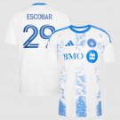 adult unisex Montreal Soccer Uniform 29 Franco Escobar Jersey 2026 The Procure White Activewear
