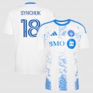 adult unisex Montreal Soccer Uniform 18 Hennadii Synchuk Jersey 2026 The Procure White Activewear