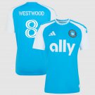 adult unisex Charlotte Soccer Uniform 8 Ashley Westwood Jersey 2026 Carolina Crowns Up Blue Shirt
