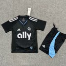 youth Charlotte Soccer Uniform suit Blank Jersey set 2025 Fortress Black kids Activewear kit